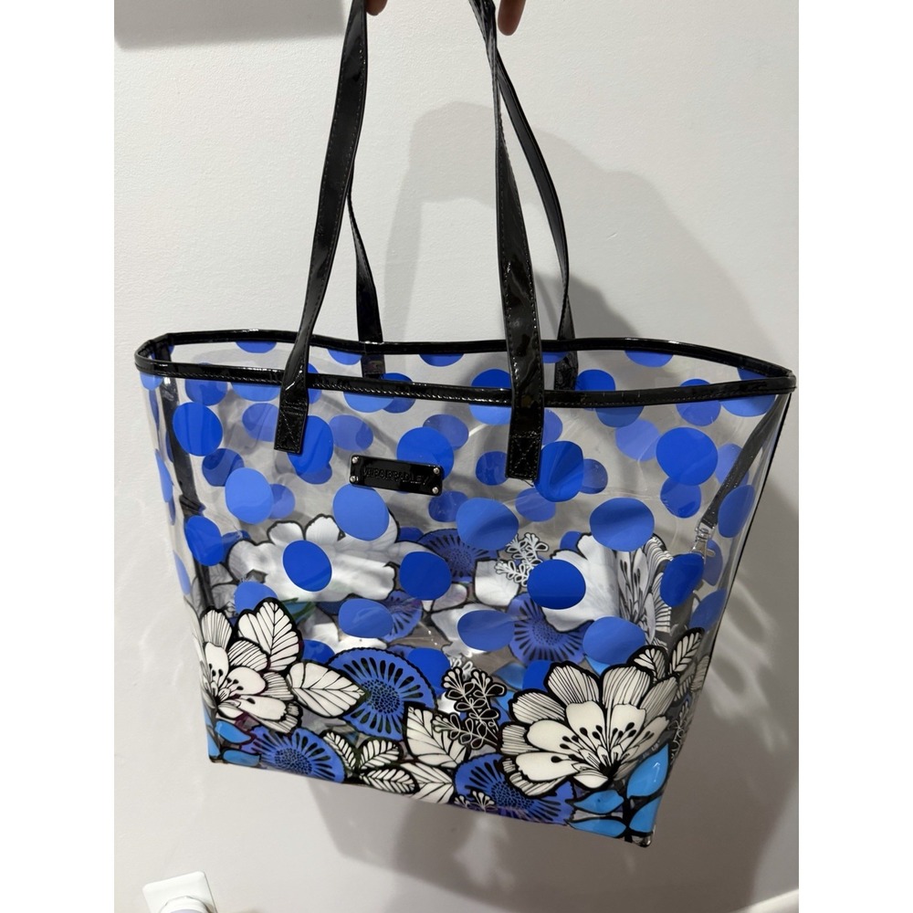 VERA BRADLEY Clear Beach Tote - Blue Floral P